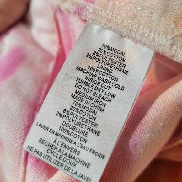 Trina Turk Tour Guide Jeans Pink Orange Tie Dye High Waist Straight Pant Size 2 - Picture 8 of 16